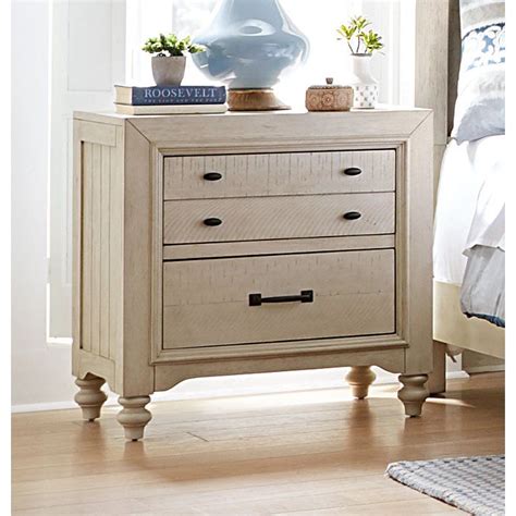 Rustic Antique White Nightstand - Catawba | RC Willey | White ...