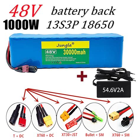 48V lithium ion battery 48V 30Ah 1000w 13S3P Lithium ion Pack For 54.6v ...