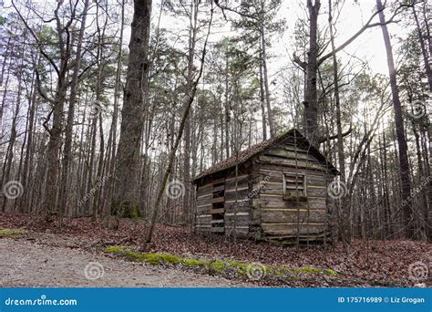 A Secluded Old Cabin in the North Carolina Woods in Winter Stock Image ...