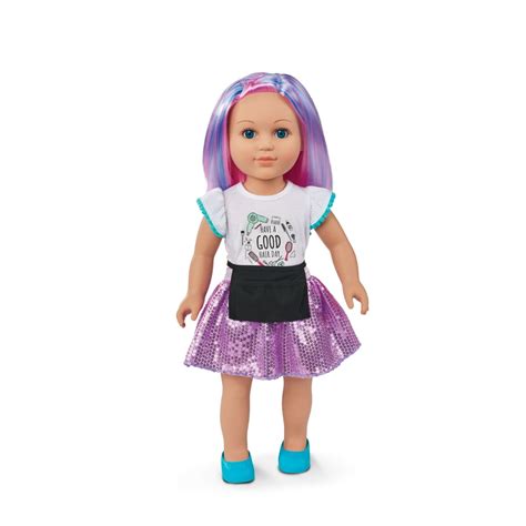 My Life As Poseable Hairstylist 18” Doll, Blue/Pink Hair, Blue Eyes ...