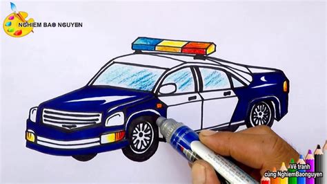 Vẽ xe cảnh sát/How to draw Police car mới nhất 2023 - Vẽ.vn