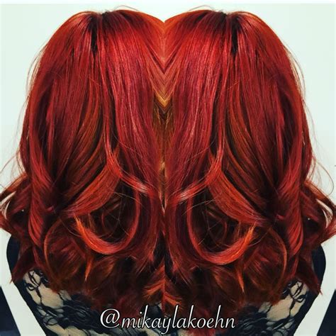 Fire engine red! | Hair styles, Long hair styles, Hair