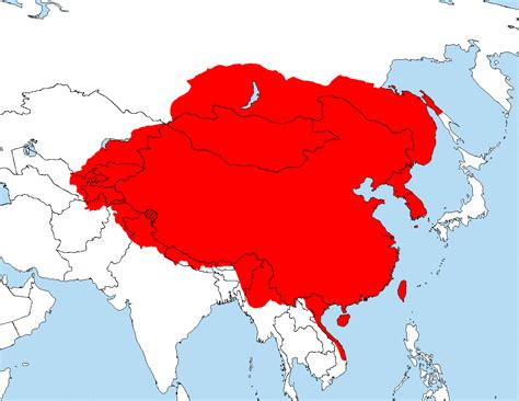 Yuan Dynasty, The Largest Version of China, On Modern-Day Borders : r ...