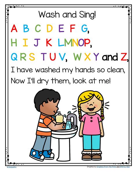 Washing Hands Poster Song in Color and B-W FREE | Classroom songs ...