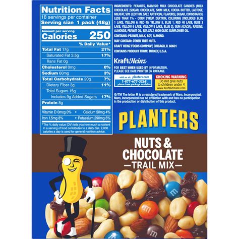 Planters Trail Mix Nutrition Facts