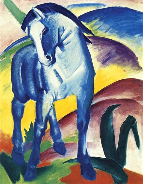 Blue Horse Blaues Pferd I by Franz Marc (27 x 35) - ArtToCanvas Fine ...