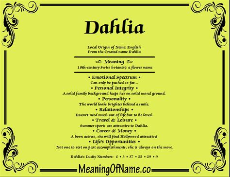 Dahlia - Meaning of Name