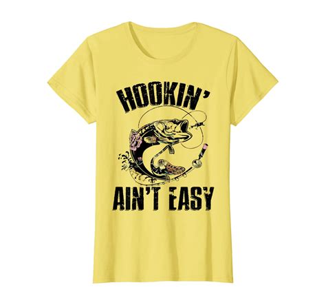 Womens Hooking Aint Easy Funny Fishing Girl Women Flower Saying T Shirt