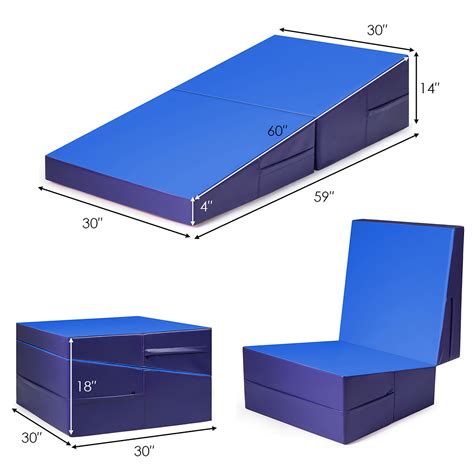 Costway Blue Incline Wedge Ramp Gymnastics Mat - Foldable Fitness ...