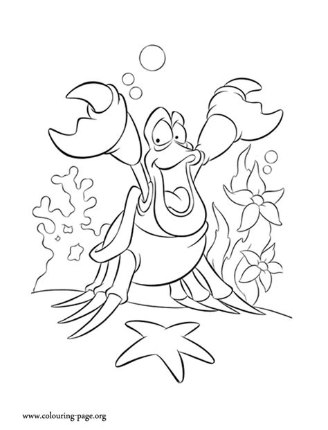 The Little Mermaid - Sebastian, the crab coloring page | Ariel coloring ...