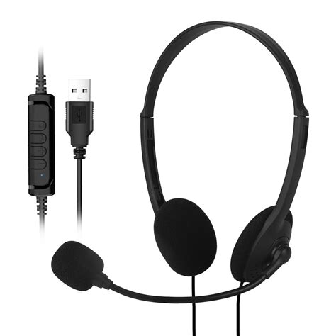 USB Headset with Microphone Noise Cancelling, Stereo Computer ...