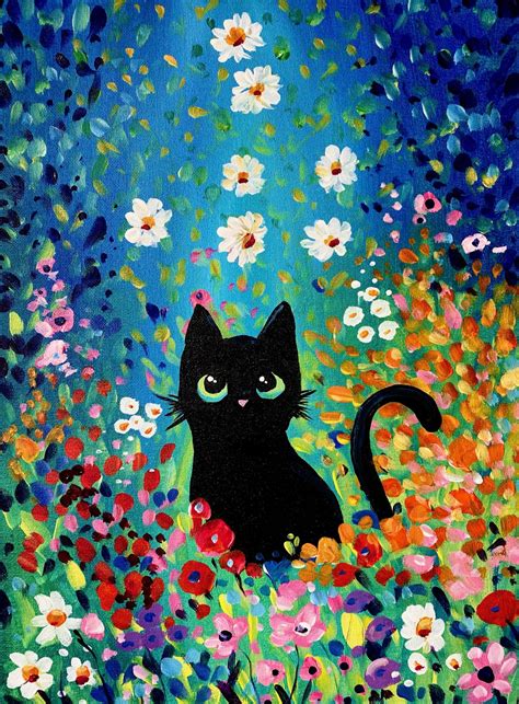 Magic Garden Cat Step-by-Step Painting | wendyanderson.art in 2023 ...