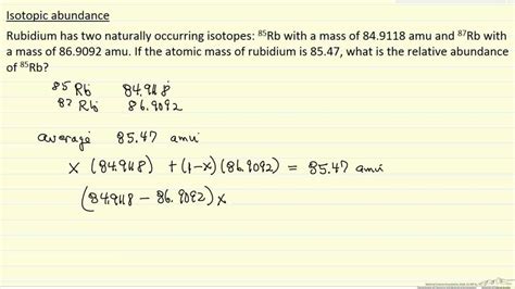 Isotopic Abundance (Example) - YouTube