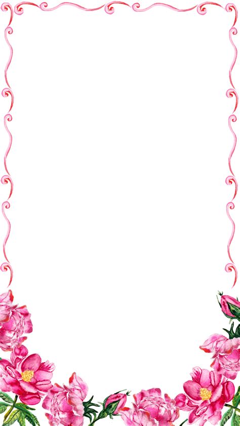 Pink Flower Border Clipart Rectangle Flower Border Transparent | Images ...