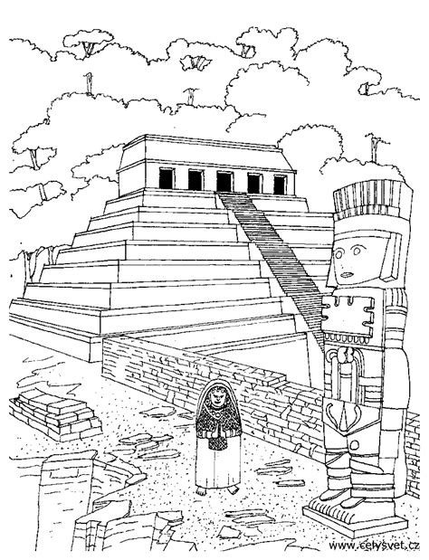 Mayan Temples Drawings