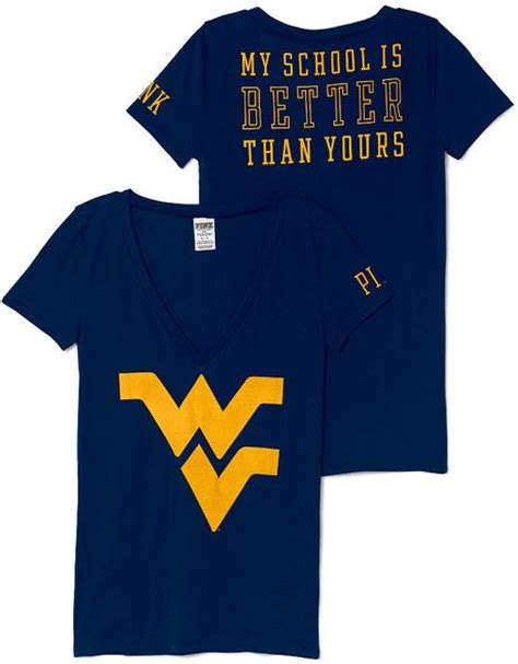 Victoria's Secret West Virginia University Mascot Vneck Tee in Blue ...