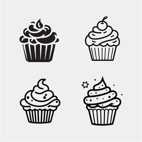 Premium Vector | Vector set of cupcake isolated on white background