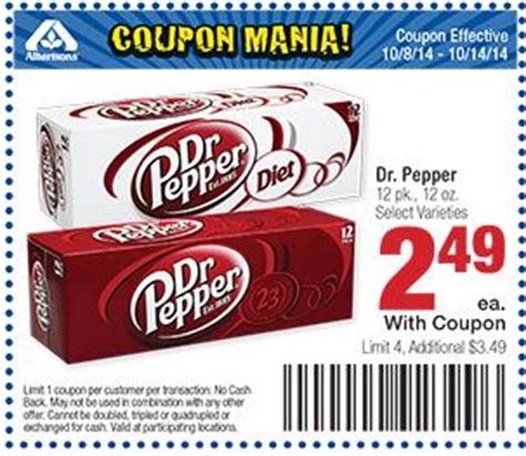 Diet Dr. Pepper 12 Packs Only $1.49 at Albertsons (or price match at ...