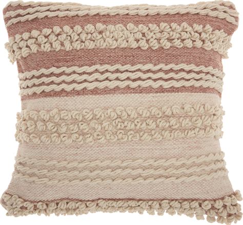 Nourison Life Styles Textured Blush Decorative Throw Pillow , 20" x 20 ...