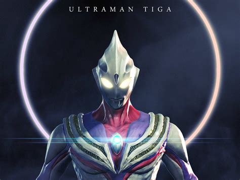 Download Ultraman Tiga Showcasing Power With Color Timer Wallpaper ...