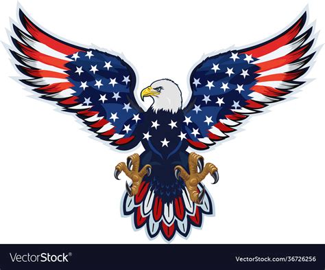 American eagle with usa flags Royalty Free Vector Image