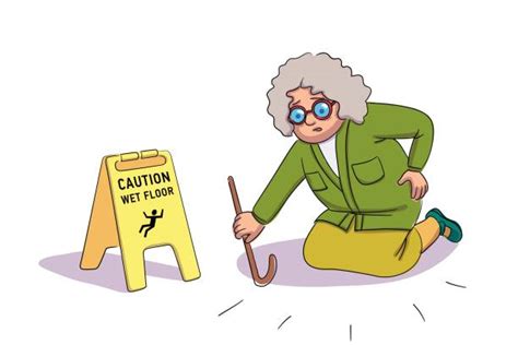 Fall Prevention Seniors stock vectors - iStock