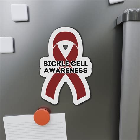 Sickle Cell Awareness Ribbon Magnet, Burgundy Ribbon, Sickle Cell ...