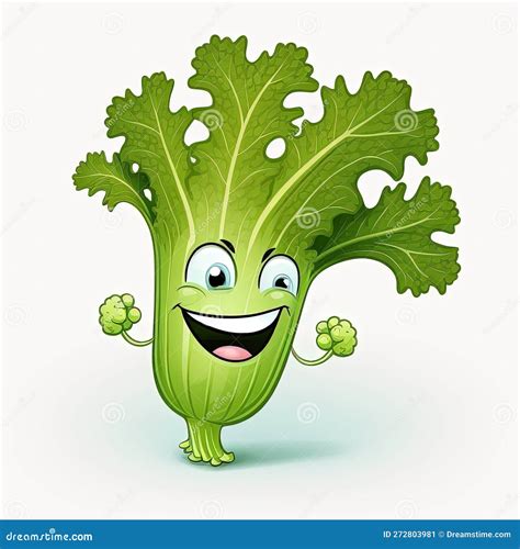 Celery Cartoon Mascot Funny Character. Food with Cute Face. Generative ...