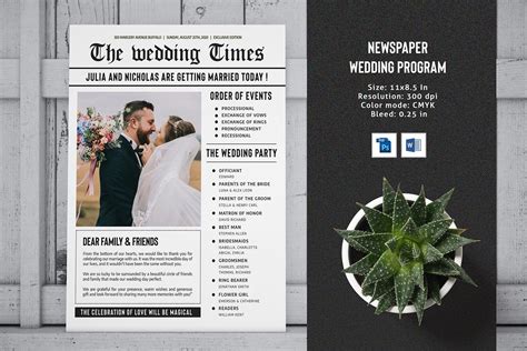 Newspaper Wedding Program Template Graphic by sistecbd · Creative Fabrica