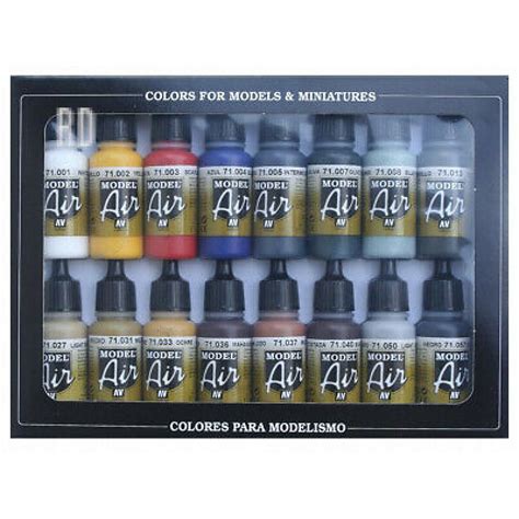 Vallejo - Model Air Basic Colors - 16 Colour Acrylic Airbrush Paint Set