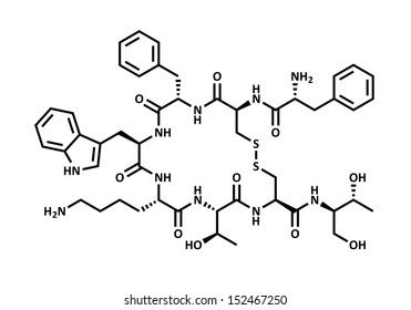 Octreotide Molecule Skeletal Formula Mimic Somatostatin Stock Vector ...