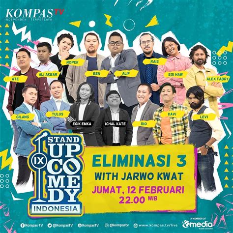 Stand Up Comedy Indonesia IX Kompas TV Sudah Digelar, Nonton di Vidio ...