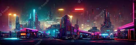 Premium Photo | Cyberpunk city street, night view, futuristic city ...