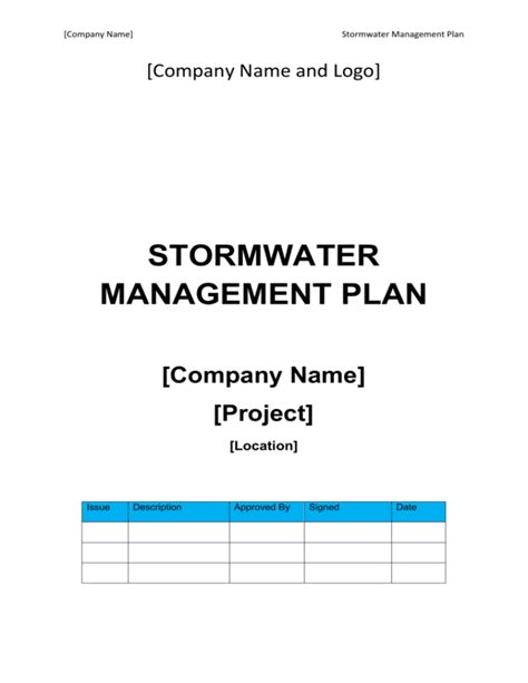 Stormwater Management Plan Template