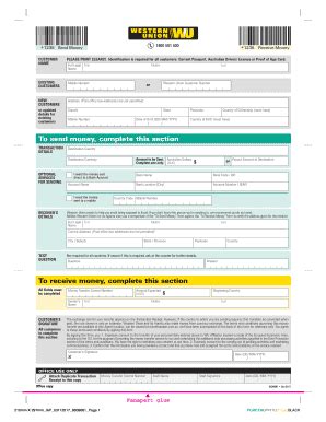 Western Union Form - Fill Online, Printable, Fillable, Blank | pdfFiller