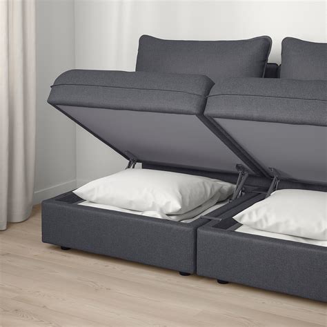 VALLENTUNA 2-seat modular sofa - with storage/Hillared dark grey - IKEA