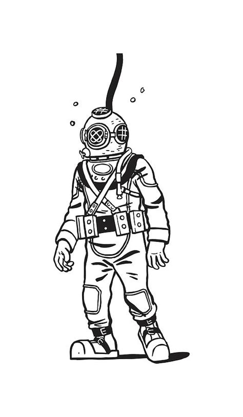 Scuba Diver Drawing