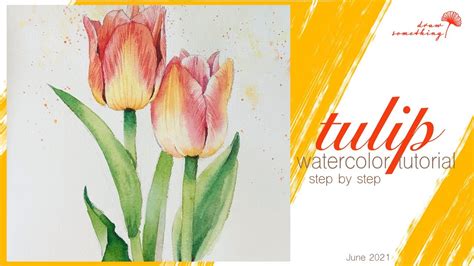 Vẽ hoa tulip bằng màu nướcđơn giản/ beginner watercolor tulip / step by ...