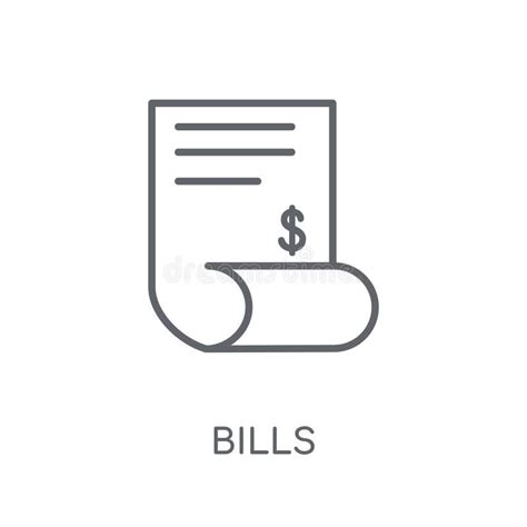 Bills Linear Icon. Modern Outline Bills Logo Concept on White Ba Stock ...