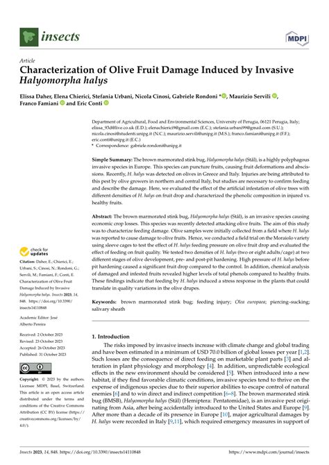 (PDF) Characterization of Olive Fruit Damage Induced by Invasive ...