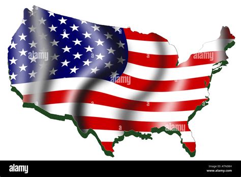 Outline map and flag of USA Stock Photo - Alamy