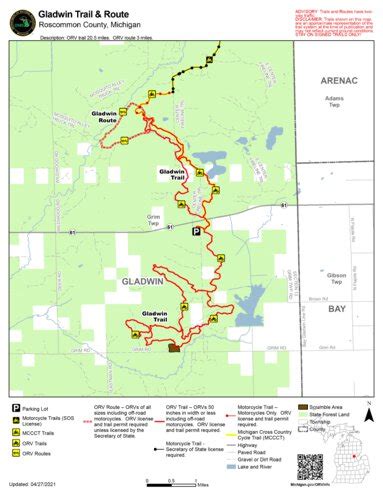 Gladwin Trail And Route Map by MI DNR | Avenza Maps