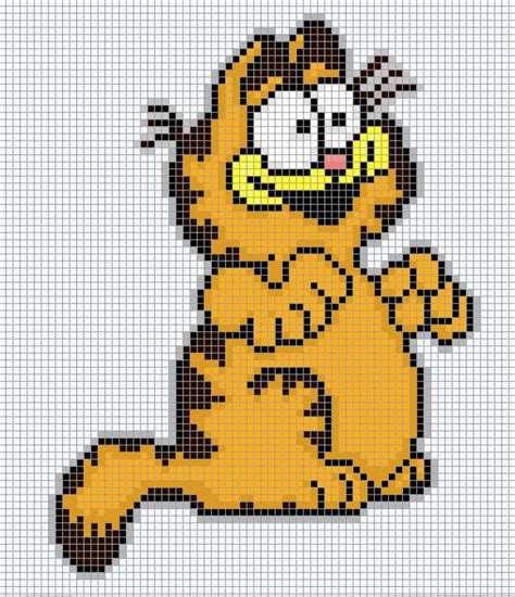 Garfield Cat Comic Perler Bead Graph Pixel Art Design | Disney cross ...