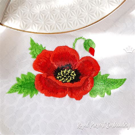 Poppy Machine Embroidery Design | Royal Present Embroidery | machine ...