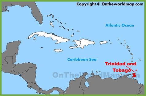 Trinidad and Tobago location on the Caribbean map - Ontheworldmap.com