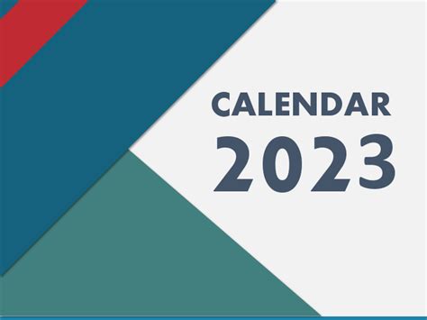 Calendar 2023 Type 4 for PowerPoint and Google Slides - PPT Slides