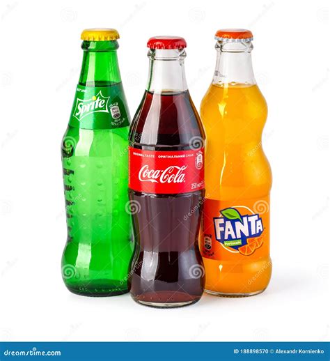 Classic Bottle of Coca-Cola, Fanta, Sprite Editorial Image - Image of ...