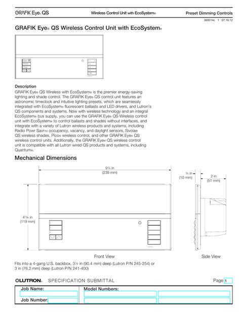 Lutron Grafik Eye Wiring Diagram - Wiring Diagram Pictures