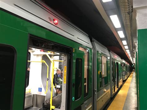 New green line train spotted in the wild today at Arlington Station : r ...