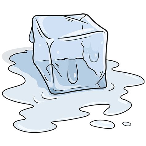 Melting Ice Cube Pencil Drawing